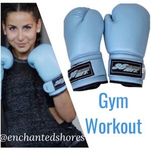 Boxing Gloves Womens Pastel Blue Athletic Performance Training Health Fitness